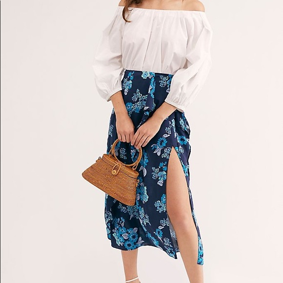 NWT! Free People Sunray Sarong Flower Midi Skirt - Picture 3 of 4